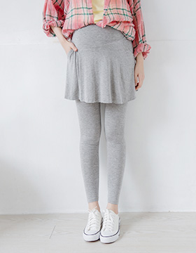 61341 Maternity Wear: Fake two-piece double-pocket umbrella skirt leggings Yoga waist M-L NT.490