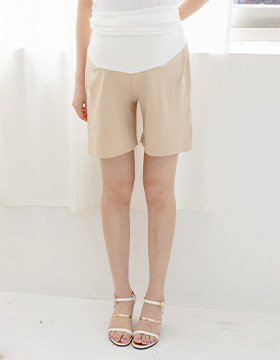 631186 Maternity Wear: Plain side slit slit shorts yoga waist M-XL NT.490