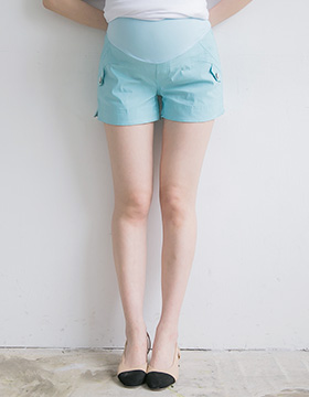 63700 Capri Maternity Shorts with Buttoned Pockets and Adjustable Yoga Waistband M-XXL NT.490