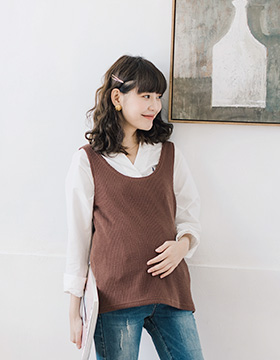 641877 Maternity Wear: Slim-fit ribbed knit vest, Made In Korea NT.290