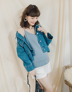 641883 Maternity Wear: Sweet color micro V-neck knit shoulder vest top NT.390