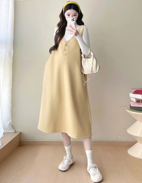 652337 孕婦裝 甜美百搭抽繩收腰背心洋裝 NT.590