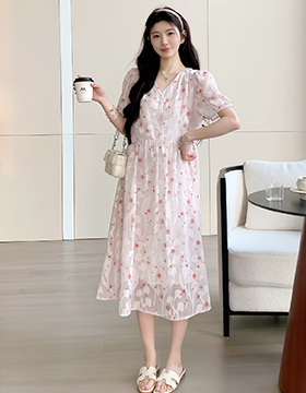 652358 孕婦裝 韓版氣質時尚甜美碎花顯瘦洋裝 NT.690
