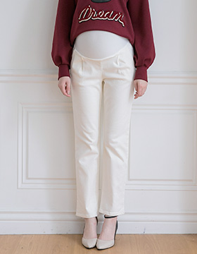 660515 Brushed and Creased Maternity Pants with Straight Legs and Adjustable Yoga Waist M-XL, Made in Korea NT.1200