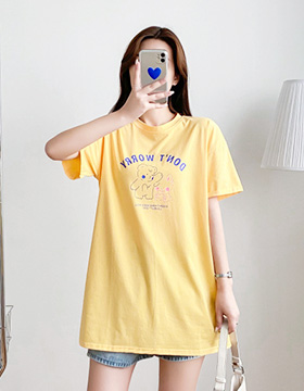 670892 哺乳衣 可愛小熊兔子配色印圖側開上衣 NT.490