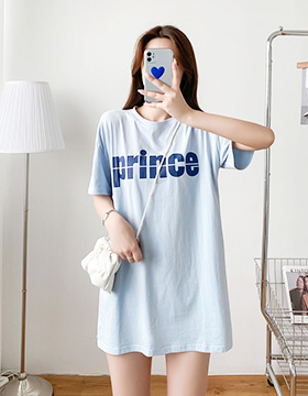 670893 哺乳衣 字母設計PRINCE印圖側開上衣 NT.490
