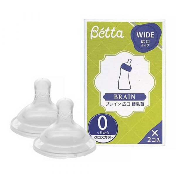 日本Dr.Betta 寬口專用-仿母乳食感替換奶嘴(Brain/兩入)