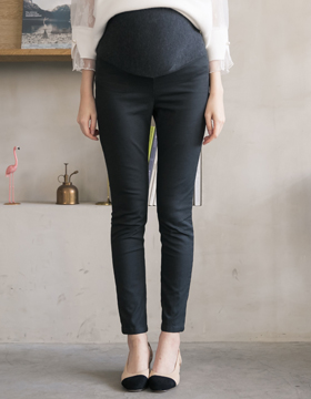 660558 Maternity long pants simple , wild and fake pocket with adjustable yoga waist  S-L . Made In Korea NT.990